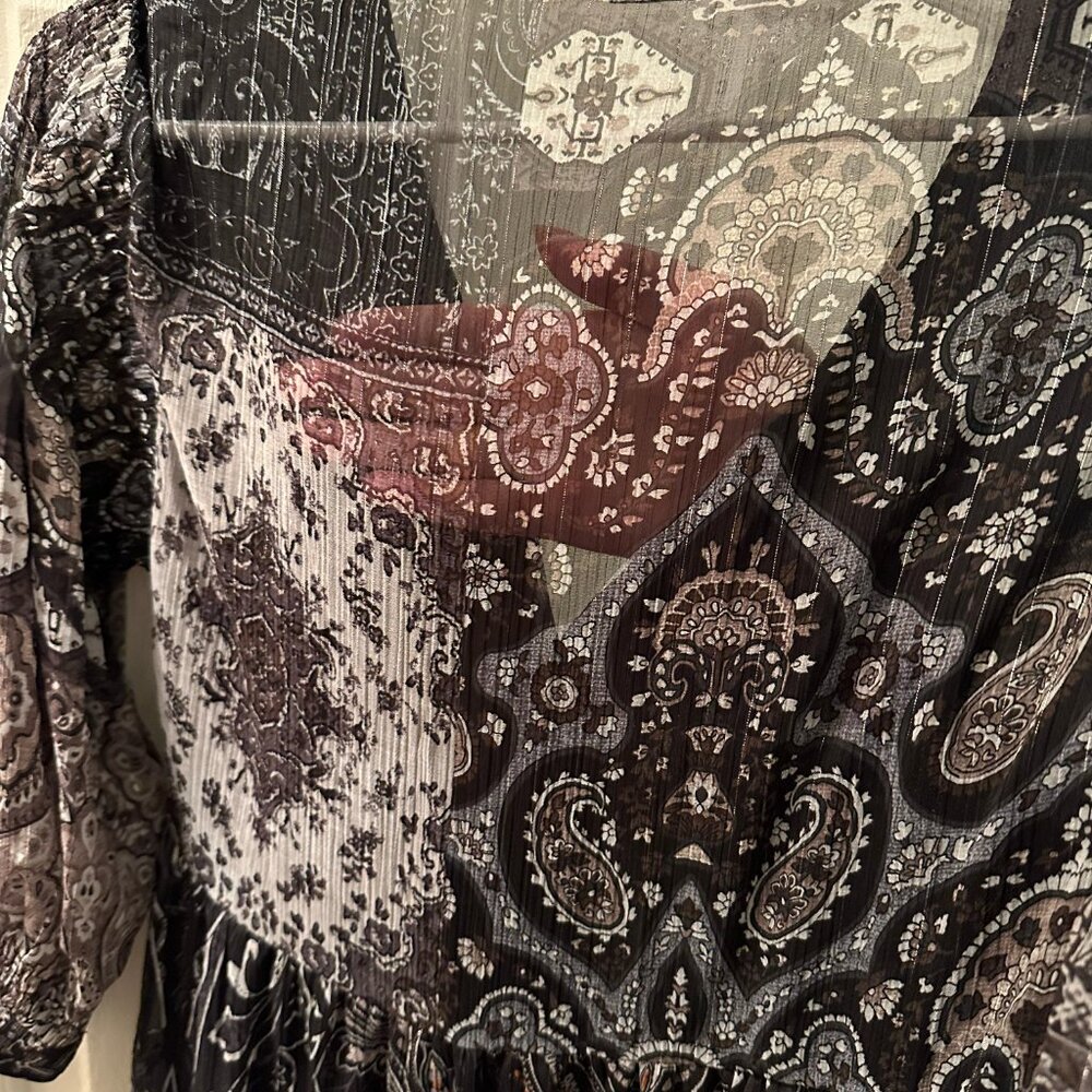 Zara Ruffled Print Dress Multicolor - Picture 7 of 7